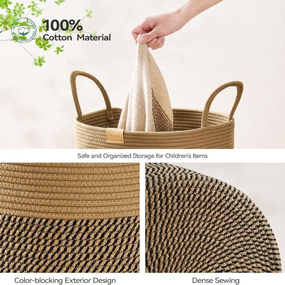 Laundry Hamper 95L,Large Laundry Basket for Clothes,Decorative Storage Basket fo - Picture 6 of 6